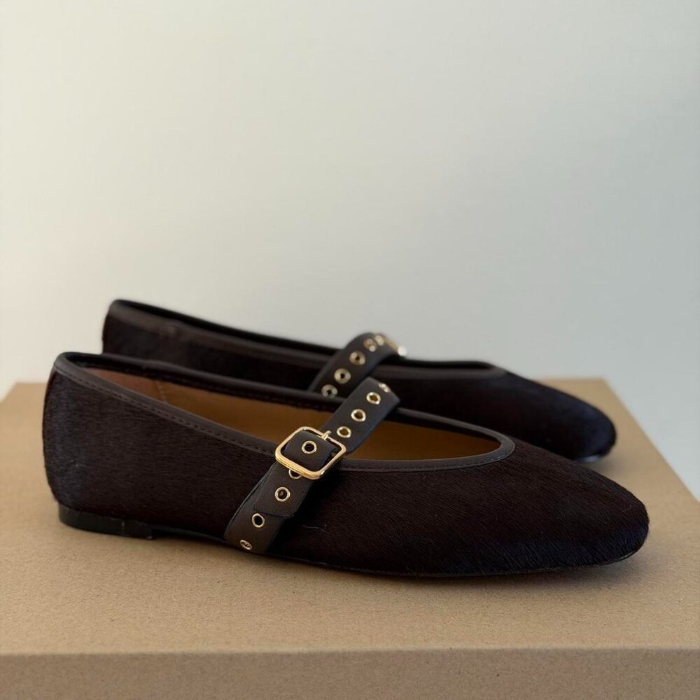 Madewell The Remy Mary Jane Flat in Chocolate Raisin, Size 8 - Picture 3 of 10